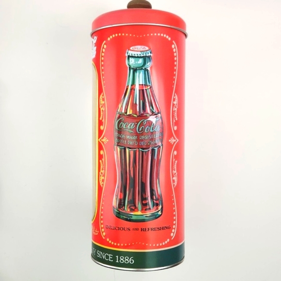 Coca-Cola metal Retro Style Holiday Straw Vault - Picture 3 of 13